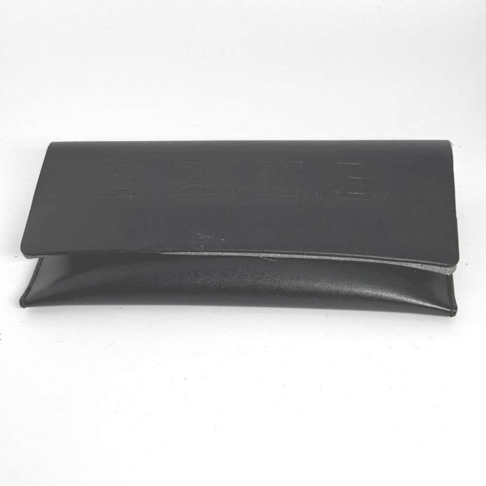 L.A.M.B. Black Leather Eyeglasses Sunglasses Hard Case Logo Foldable 2